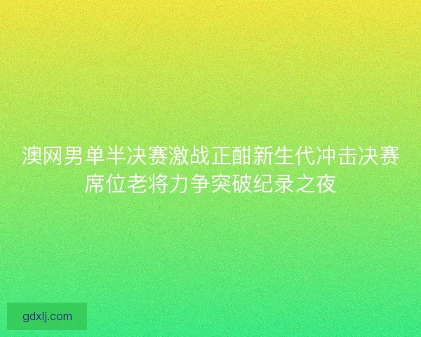 澳网男单半决赛激战正酣新生代冲击决赛席位老将力争突破纪录之夜
