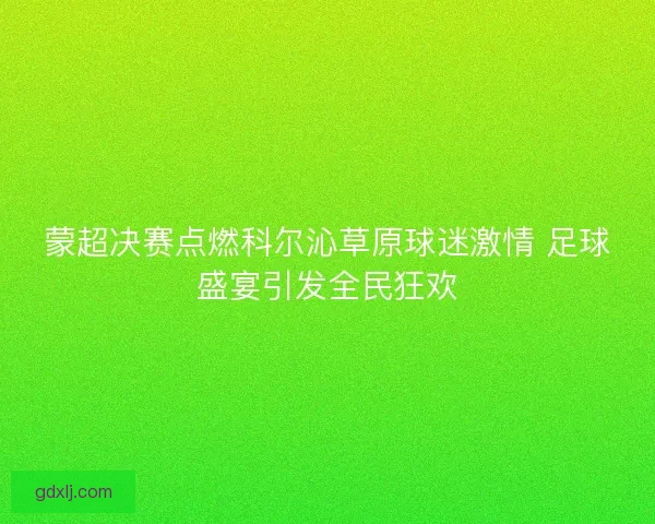 蒙超决赛点燃科尔沁草原球迷激情 足球盛宴引发全民狂欢